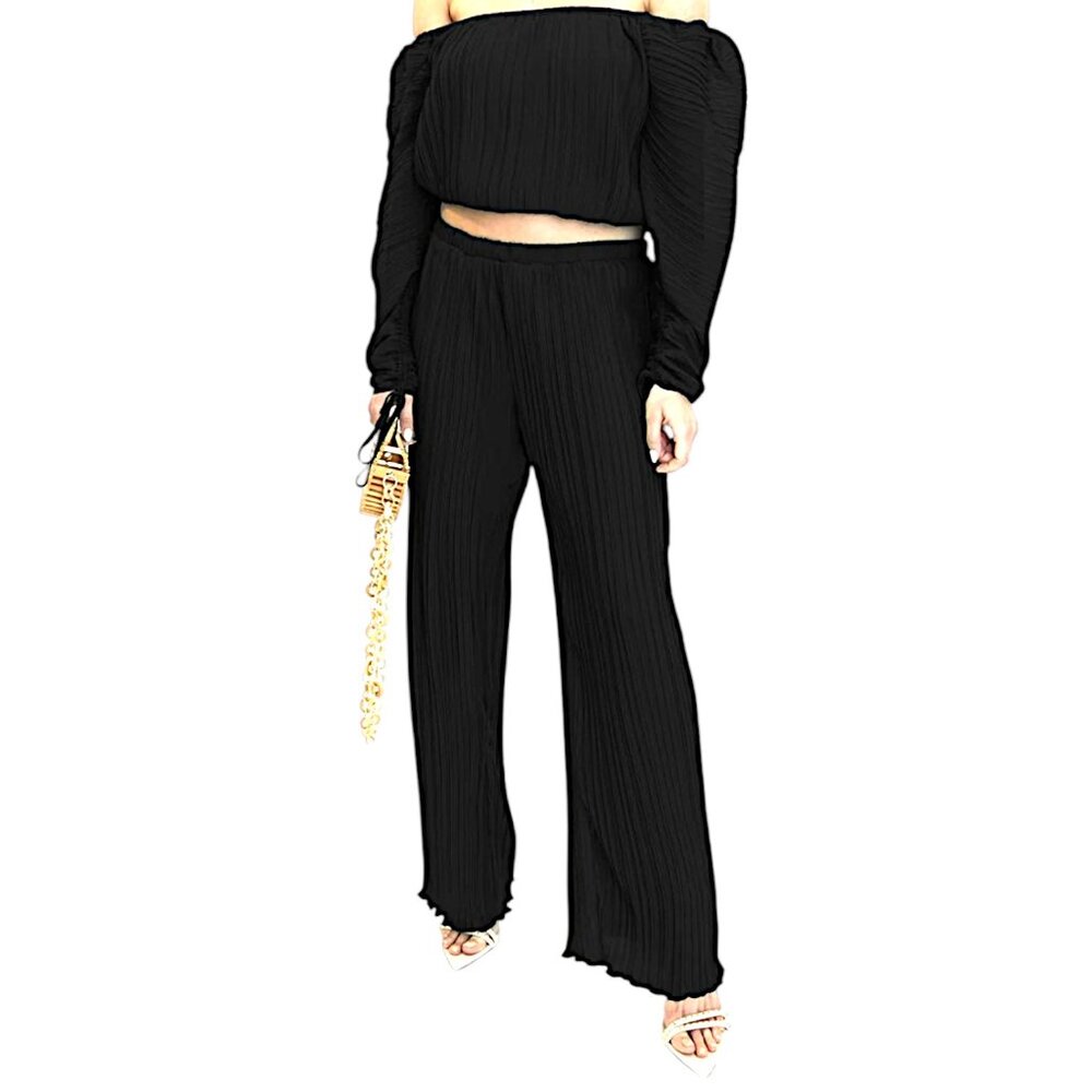 Torn by Rony Kobo BLACK Pleated Shaina Pants Size SMALL